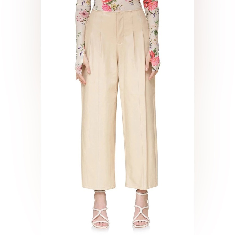 NWOT Avec Les Filles Barrel Fit Faux-Ever Leather Trouser size 0